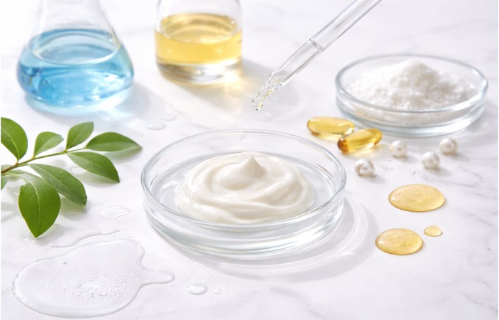 Abstract skincare ingredient concept representing brightening and depigmenting actives