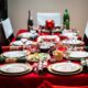 red tablecloth