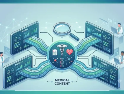 A comparison of four AI translation models analyzing medical terminology across multiple languages.