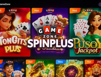SpinPlus games platform featuring Tongits, Pusoy, slots, and card games