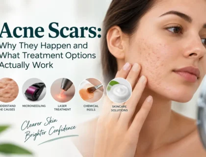 Acne scar treatments with microneedling, laser therapy, and chemical peels.